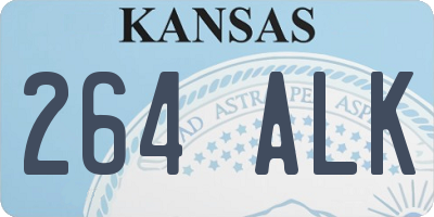 KS license plate 264ALK