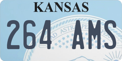 KS license plate 264AMS