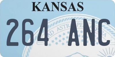 KS license plate 264ANC