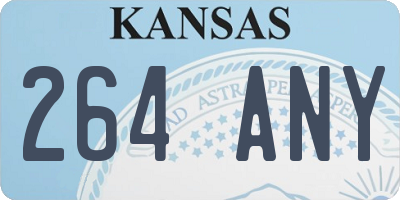 KS license plate 264ANY