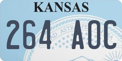 KS license plate 264AOC
