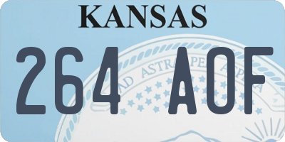 KS license plate 264AOF