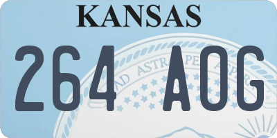 KS license plate 264AOG