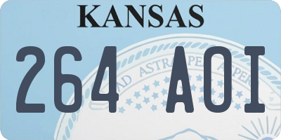 KS license plate 264AOI