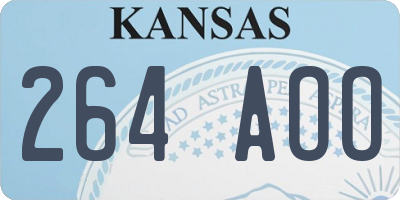 KS license plate 264AOO