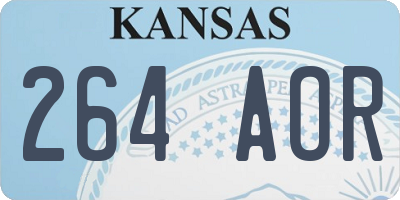 KS license plate 264AOR