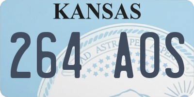 KS license plate 264AOS