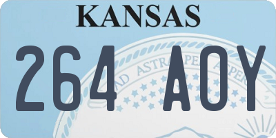 KS license plate 264AOY