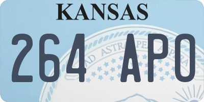 KS license plate 264APO