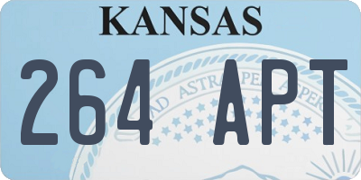 KS license plate 264APT