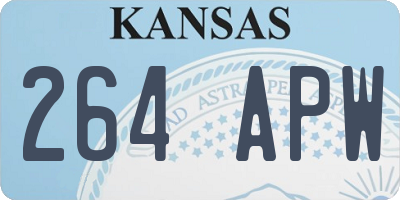 KS license plate 264APW