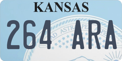 KS license plate 264ARA