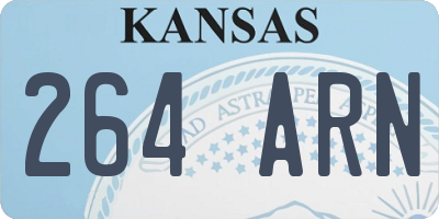 KS license plate 264ARN