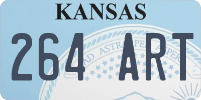 KS license plate 264ART