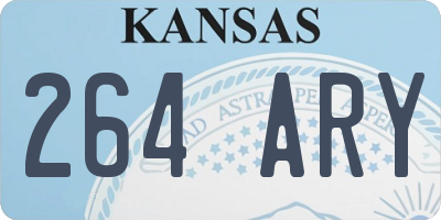 KS license plate 264ARY