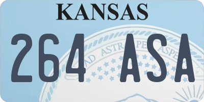 KS license plate 264ASA
