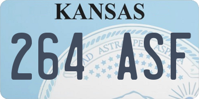 KS license plate 264ASF