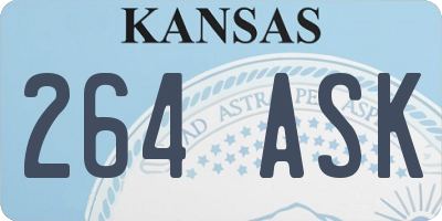 KS license plate 264ASK