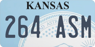KS license plate 264ASM