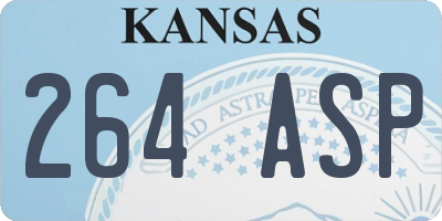 KS license plate 264ASP
