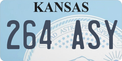KS license plate 264ASY