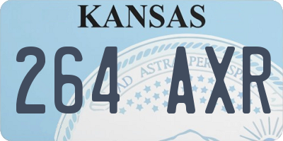 KS license plate 264AXR