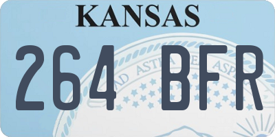 KS license plate 264BFR