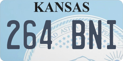 KS license plate 264BNI