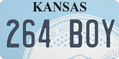 KS license plate 264BOY