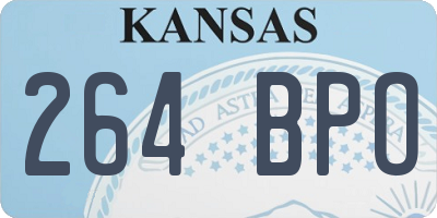 KS license plate 264BPO