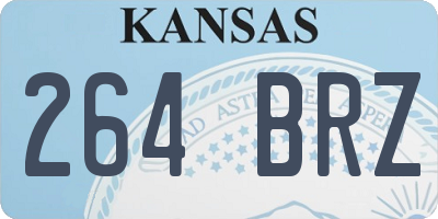 KS license plate 264BRZ