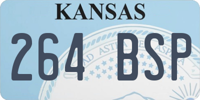 KS license plate 264BSP