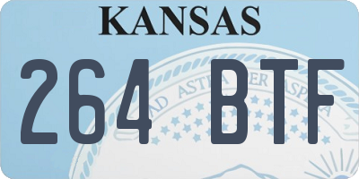 KS license plate 264BTF
