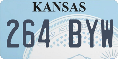 KS license plate 264BYW
