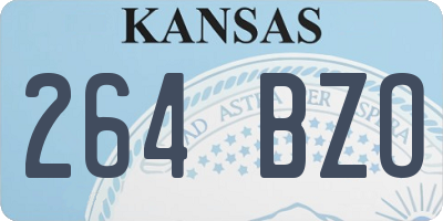 KS license plate 264BZO