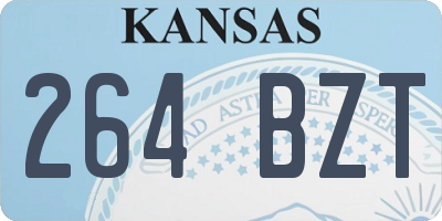 KS license plate 264BZT