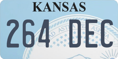 KS license plate 264DEC