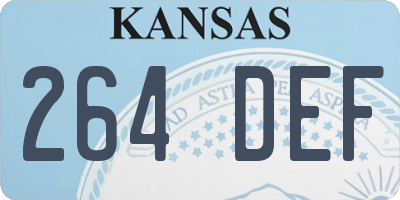KS license plate 264DEF