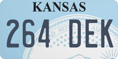 KS license plate 264DEK