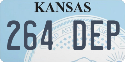 KS license plate 264DEP