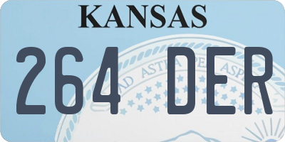 KS license plate 264DER