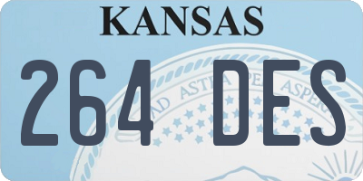 KS license plate 264DES