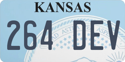 KS license plate 264DEV