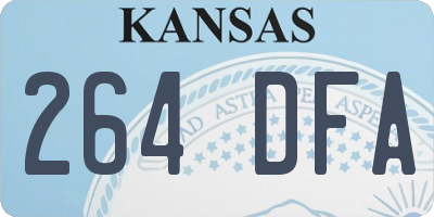 KS license plate 264DFA