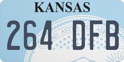 KS license plate 264DFB