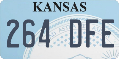 KS license plate 264DFE