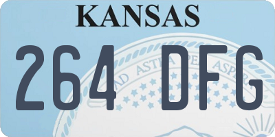 KS license plate 264DFG
