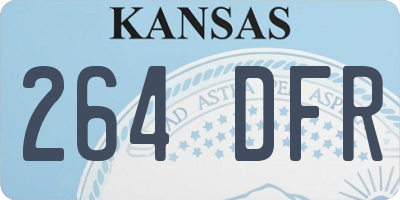 KS license plate 264DFR