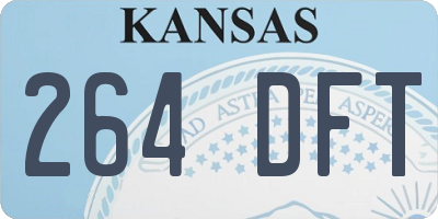 KS license plate 264DFT