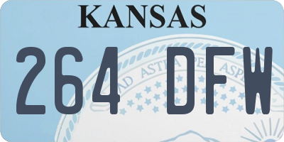 KS license plate 264DFW